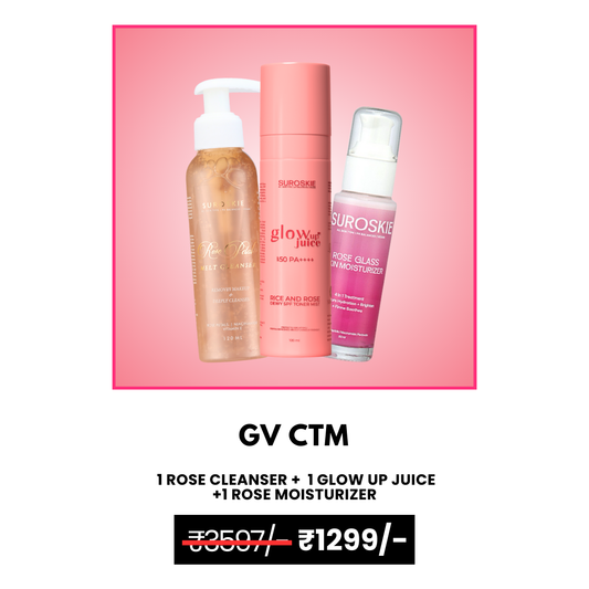 GV CTM ( ROSE CLENSER  + GLOW UP JUICE + ROSE MOISTURISER )