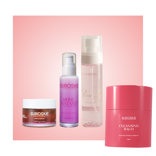 CLEANSING BALM + ROSE GLASS MIST +ROSE SCRUB + ROSSANA MASK