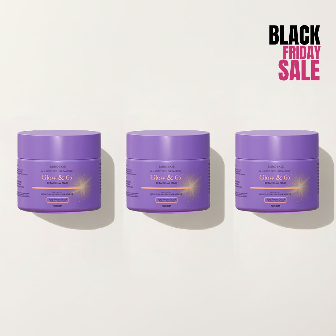 Pack of 3 De-tan Clay Mask 100 gm