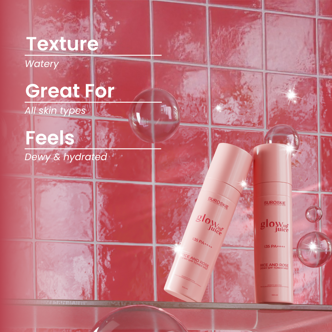 Glow Up Juice Spf 35 PA++++  Rice & Rose Dewy Spf Toner Mist