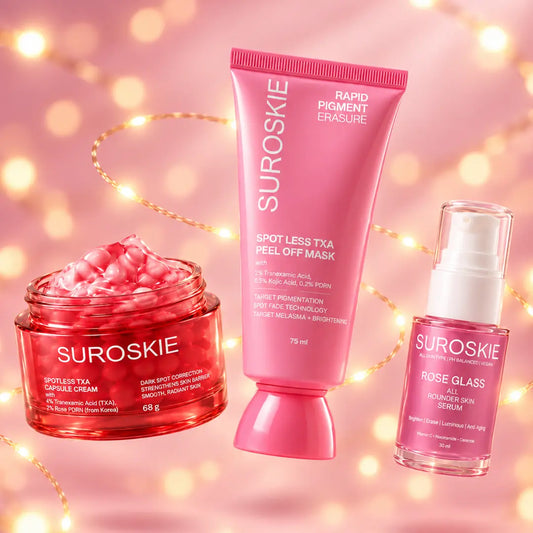 Pigmentation Peel-Off Mask + Spotless TXA Boba Capsule Cream + Rose Glass All-Rounder Skin Serum