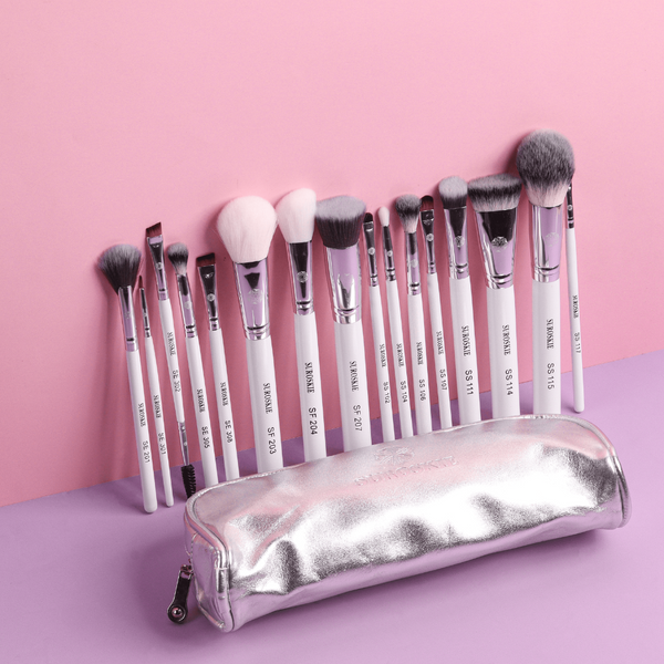 Buy Professional 16 Pcs Makeup Brush Set with Pouch Online - Suroskie